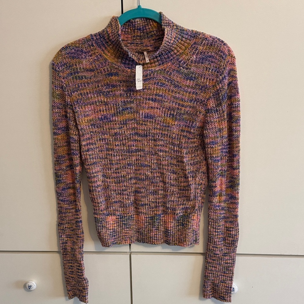 Free People Multicolor Cowl Neck Sweater